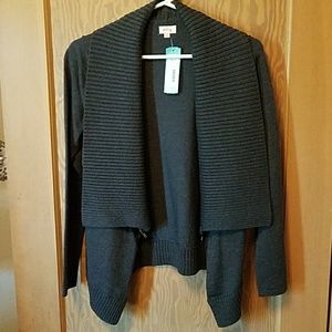 NWT Pixley Ribbed Zipper Detail Cardigan